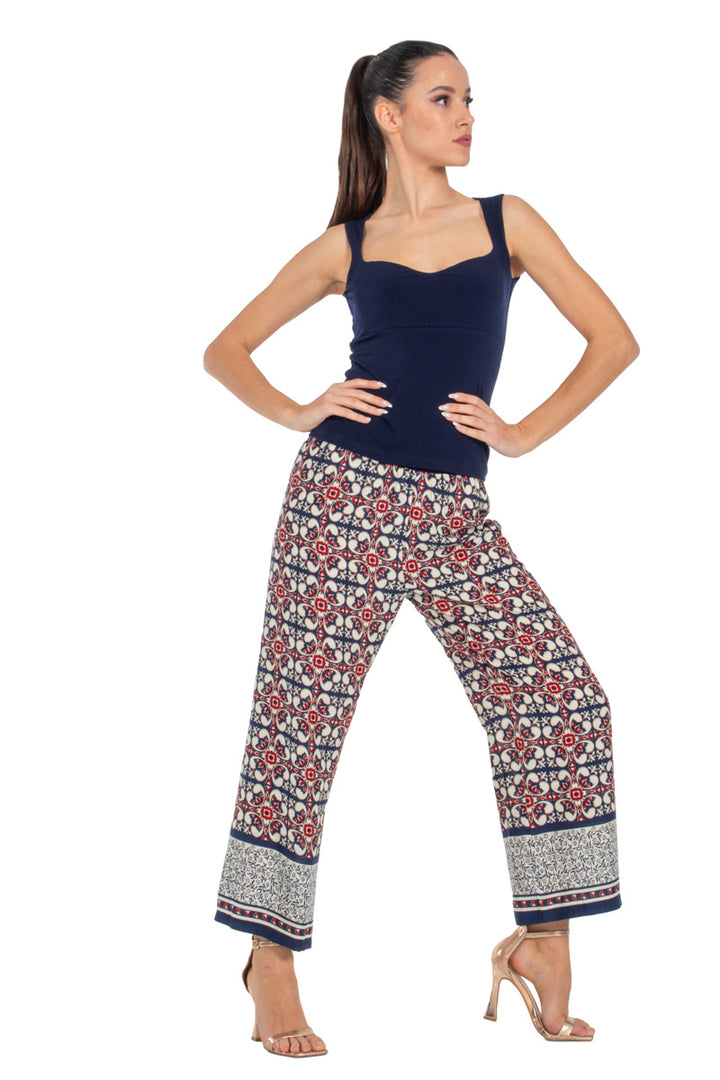 Tile Print Cropped Tango Pants