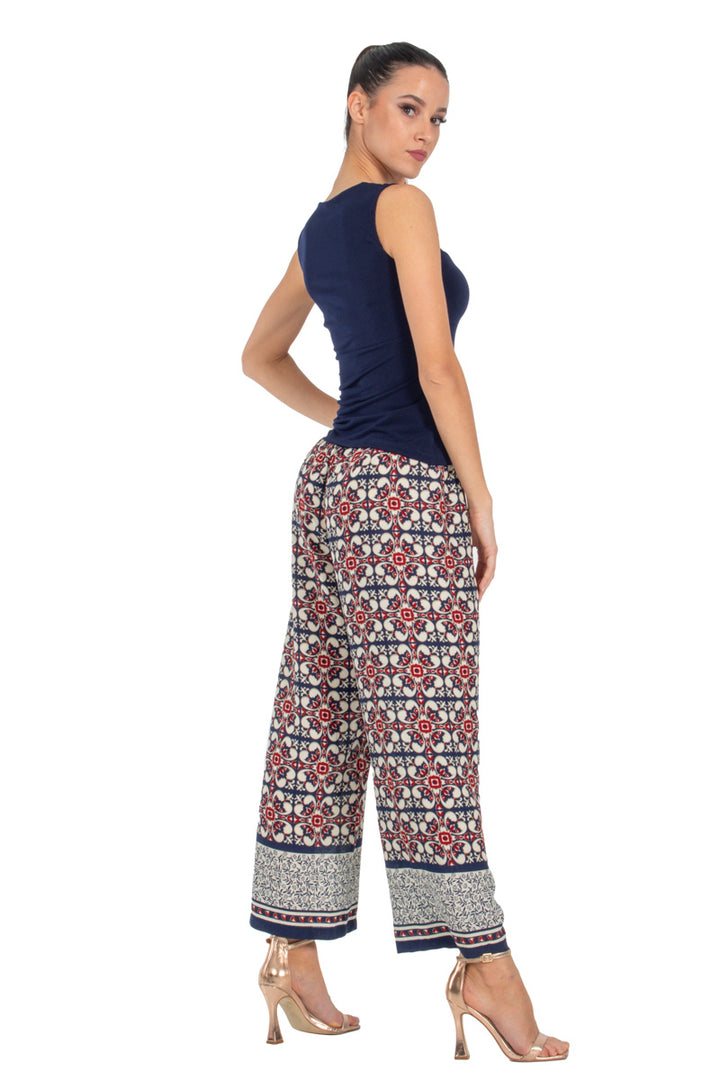 Tile Print Cropped Tango Pants