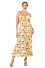 Load image into Gallery viewer, Tropical Floral Print Viscose Midi Dress