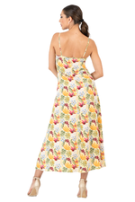 Load image into Gallery viewer, Tropical Floral Print Viscose Midi Dress