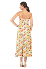 Load image into Gallery viewer, Tropical Floral Print Viscose Midi Dress