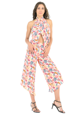 Load image into Gallery viewer, Tropical Pastel Asymmetric Cropped Pants
