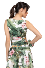 Load image into Gallery viewer, Tropical Paradise Crop Top With Decorative Detail