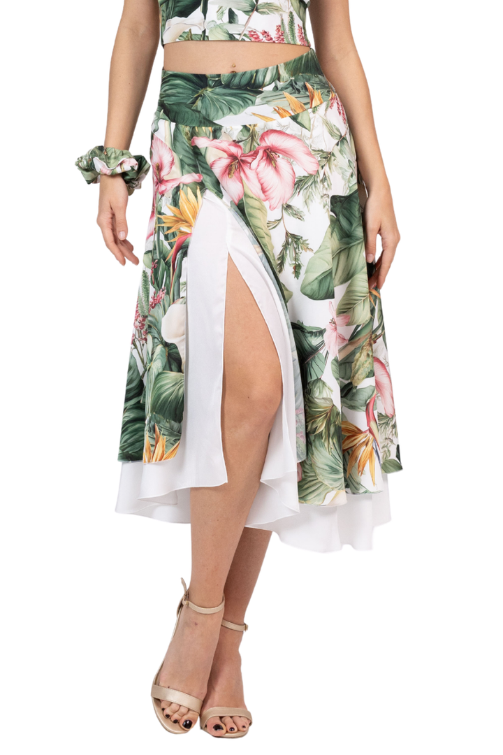 Tropical Paradise Two-layer Satin Dance Skirt