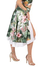Load image into Gallery viewer, Tropical Paradise Two-layer Satin Dance Skirt