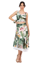 Load image into Gallery viewer, Tropical Paradise Two-layer Satin Dance Skirt