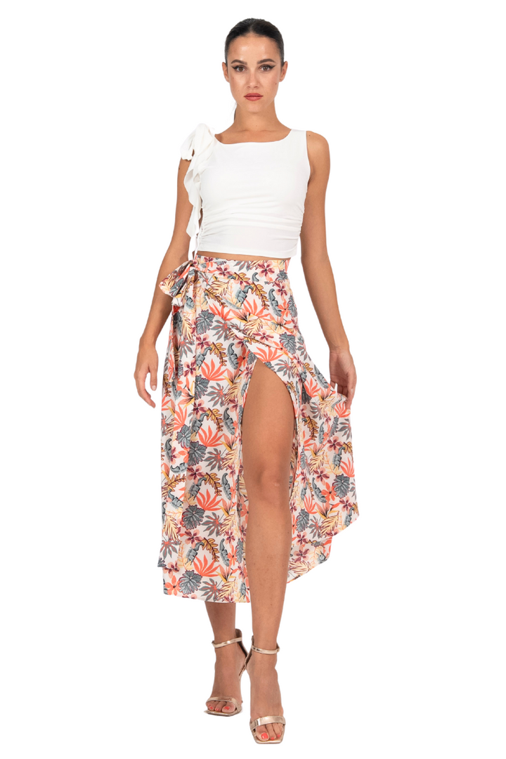 Tropical Pastel Wrap Dance Skirt