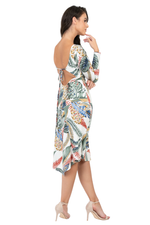 Load image into Gallery viewer, Tropical Leaf Print Print Open Tie Back Tango Dress