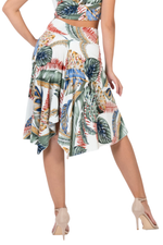 Load image into Gallery viewer, Tropical Leaf Print Skirt With Back Movement