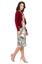 Load image into Gallery viewer, Botanic Leaf Print Skirt With Back Movement