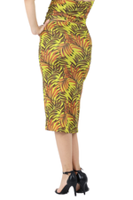 Load image into Gallery viewer, Tropical Palm Leaf Print Pencil Skirt With Twist Detail