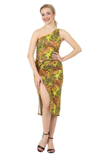 Load image into Gallery viewer, Tropical Palm Leaf Print Pencil Skirt With Twist Detail