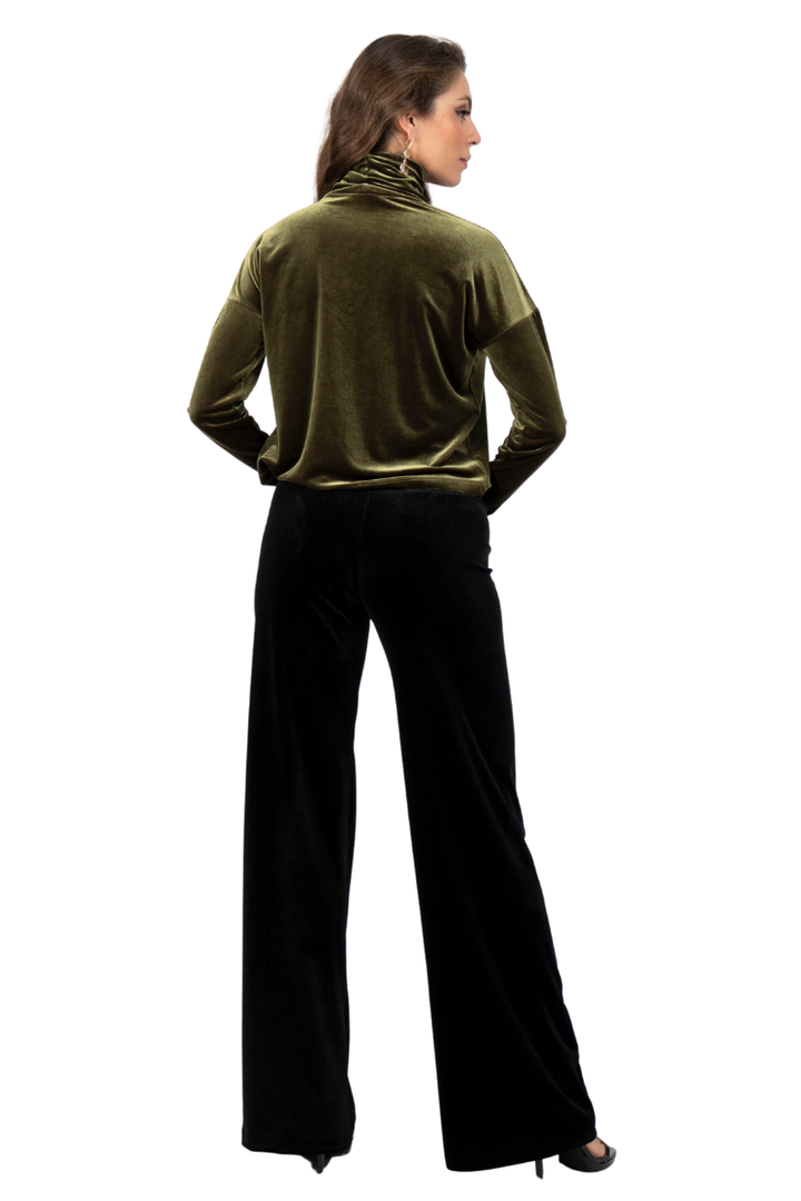 Turtleneck Velvet Long Sleeve Top
