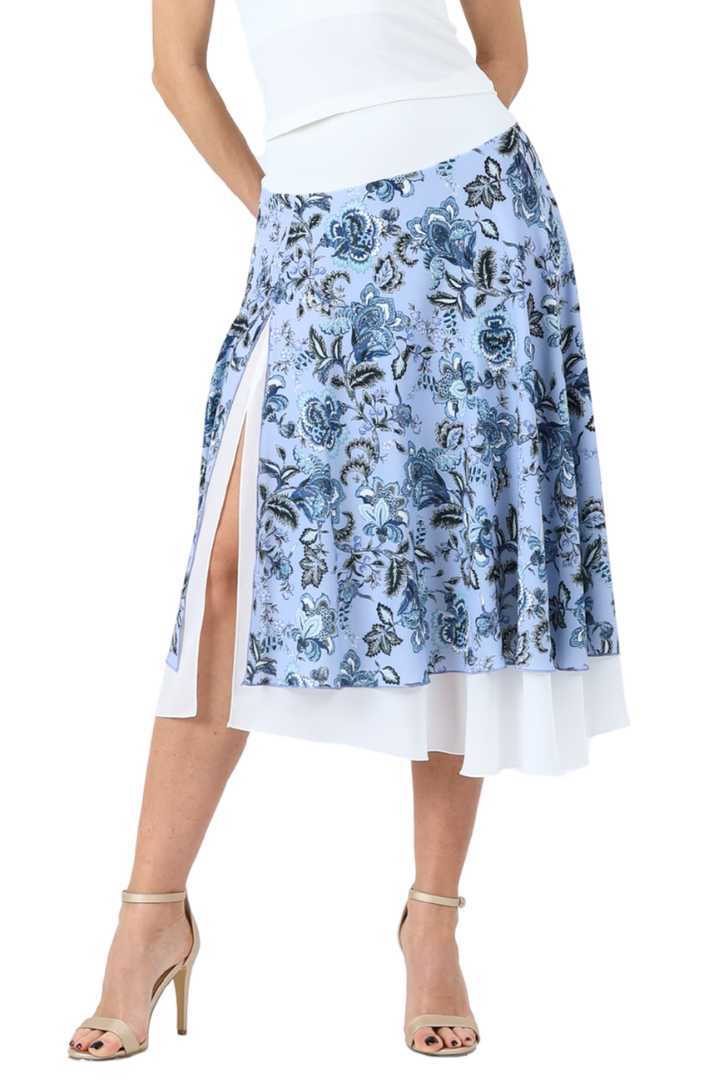 Twilight Blossom Two-layer Satin Dance Skirt