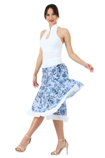 Load image into Gallery viewer, Twilight Blossom Two-layer Satin Dance Skirt