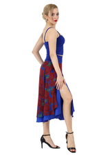 Load image into Gallery viewer, Midnight Rose Print Two-layer Satin Dance Skirt