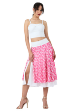 Load image into Gallery viewer, Abstract Print Two-layer Satin Dance Skirt