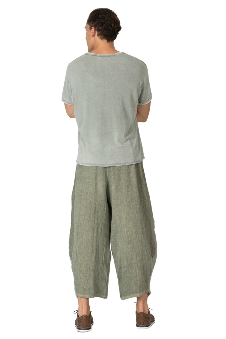 Two-Toned Linen Blend Balloon Pants