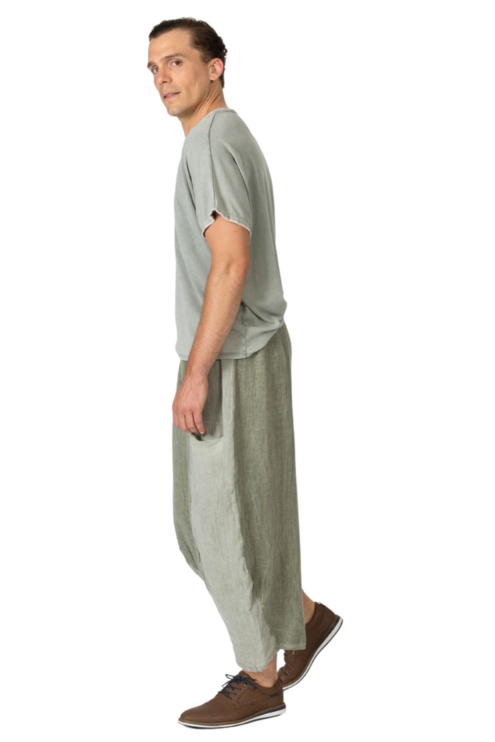 Two-Toned Linen Blend Balloon Pants