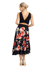 Load image into Gallery viewer, Two-layer Floral Print Georgette Dance Skirt