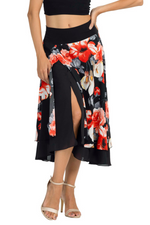 Load image into Gallery viewer, Two-layer Floral Print Georgette Dance Skirt