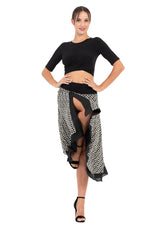 Load image into Gallery viewer, Two-layer Monogram Print Georgette Dance Skirt