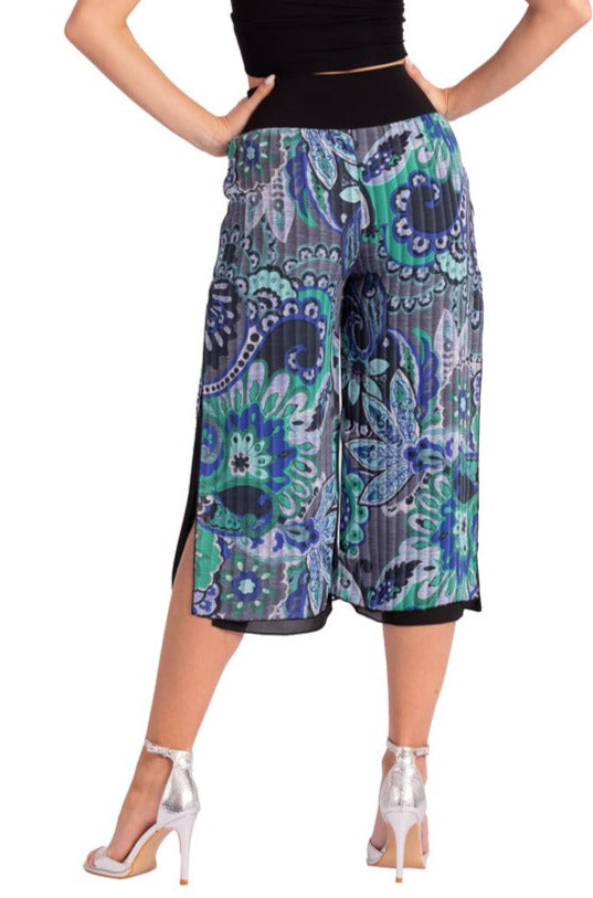 Two-layer Printed Georgette Cropped Culottes