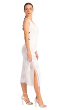 Load image into Gallery viewer, Two-layer White 3D Refief Cropped Culottes With Slits