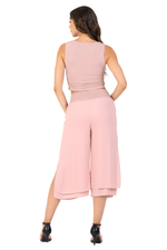 Load image into Gallery viewer, Two-layer Black Georgette Cropped Culottes
