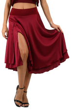 Load image into Gallery viewer, Two-layered Satin Dance Skirt
