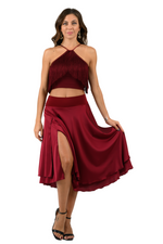 Load image into Gallery viewer, Two-layered Satin Dance Skirt
