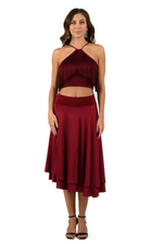 Load image into Gallery viewer, Two-layered Satin Dance Skirt
