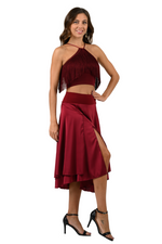 Load image into Gallery viewer, Two-layered Satin Dance Skirt
