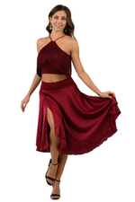 Load image into Gallery viewer, Two-layered Satin Dance Skirt
