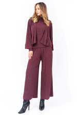 Load image into Gallery viewer, Knit Pleated Trousers (XS,S,M,L,XL) (Wine Red,Blue)
