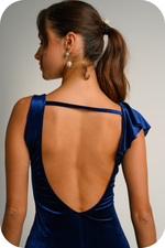 Load image into Gallery viewer, Velvet Argentine Tango Dress With Shoulder Ruffle
