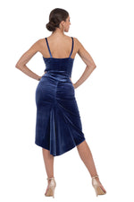 Load image into Gallery viewer, Velvet Fishtail Tango Dress With Thin Straps