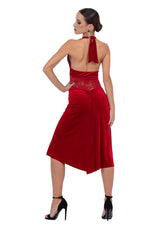 Load image into Gallery viewer, Velvet Halter Neck Tango Dress With Lace Waist