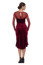 Load image into Gallery viewer, Velvet Mermaid Dress With Tulle Sleeves