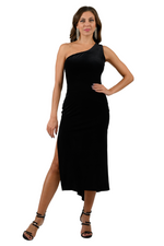 Load image into Gallery viewer, Velvet One-Shoulder Tango Dress With Strappy Back
