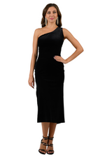 Load image into Gallery viewer, Velvet One-Shoulder Tango Dress With Strappy Back
