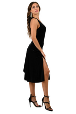 Load image into Gallery viewer, Velvet Tango Dress With Lace Back
