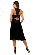 Load image into Gallery viewer, Velvet Tango Dress With Lace Back
