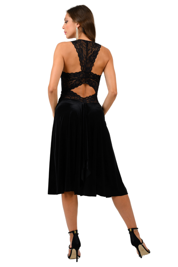 Velvet Tango Dress With Lace Back