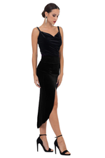 Load image into Gallery viewer, Woman wearing a black evening gown on a white background
