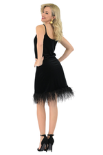Load image into Gallery viewer, Velvet Cami Dress With Feathers