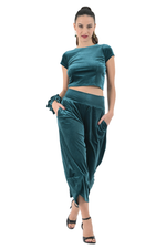 Load image into Gallery viewer, Velvet Cropped Barrel Pants