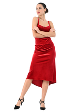 Load image into Gallery viewer, Velvet Fishtail Tango Dress With Thin Straps