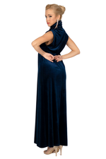 Load image into Gallery viewer, Velvet High Neck Maxi Dress With Gatherings
