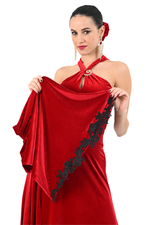 Load image into Gallery viewer, Velvet Shawl With Lace Appliqué
